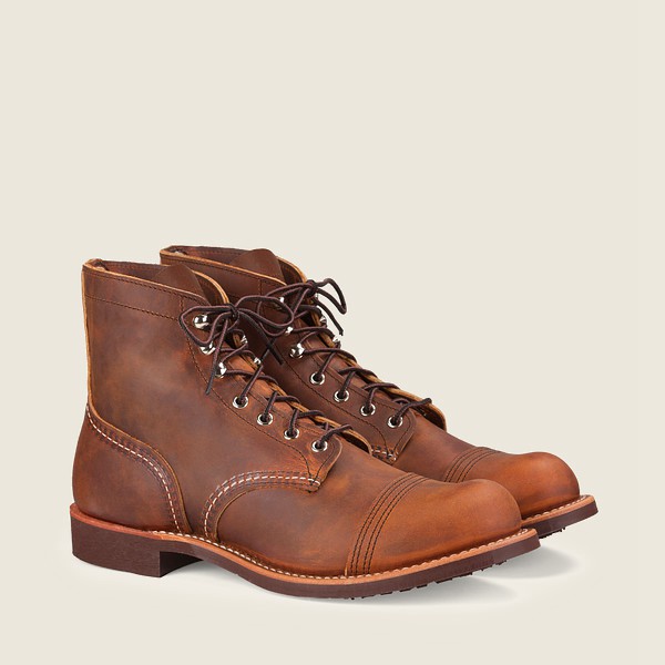 Red Wing Heritage Boots Brown - Red Wing Mens Iron Ranger - 6-inchr Rough & Tough Leather - TJGSH-09